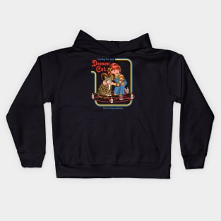 Caring for your Demon cat Kids Hoodie